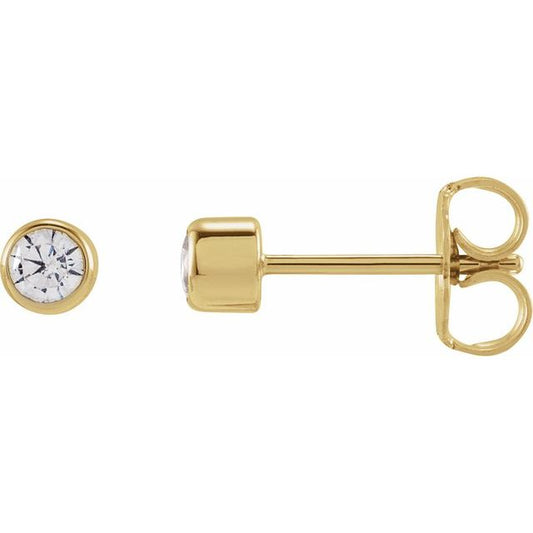 14K Yellow 3 mm Round 1/5 CTW Lab-Grown Diamond Earrings 688880LG603P