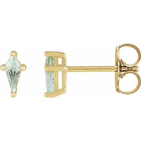 14K Yellow Lab-Grown Green Sapphire Earrings 88157103P