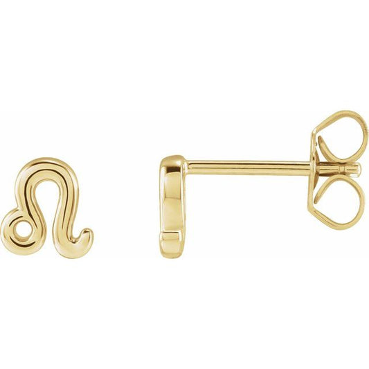 14K Yellow Leo Zodiac Earrings 688885124P