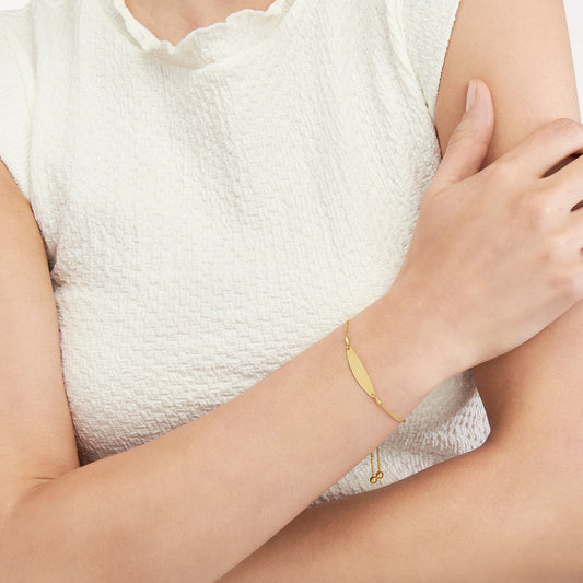 Engravable Initial ID Bar Bolo Bracelet