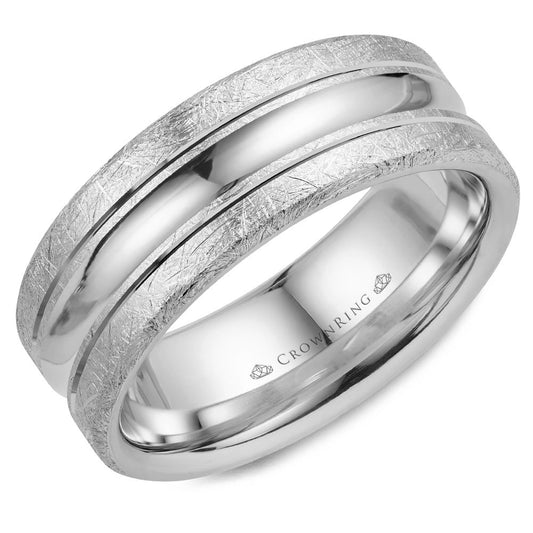 Carved Modern Wedding Band WB-024C