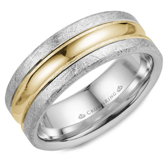 Carved Modern Wedding Band WB-024C