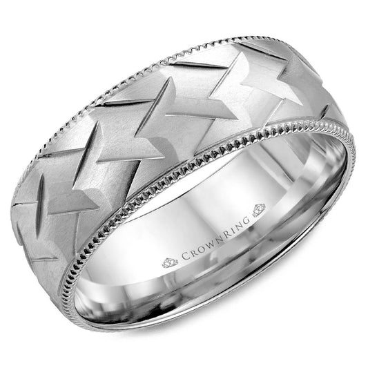Carved Milgrain Wedding Band WB-7912