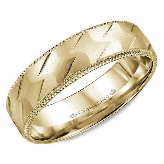 Carved Milgrain Wedding Band WB-7913