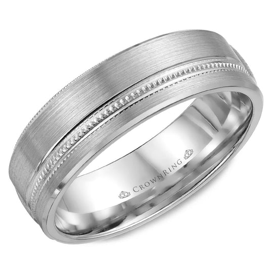 Carved Modern Wedding Band WB-7919