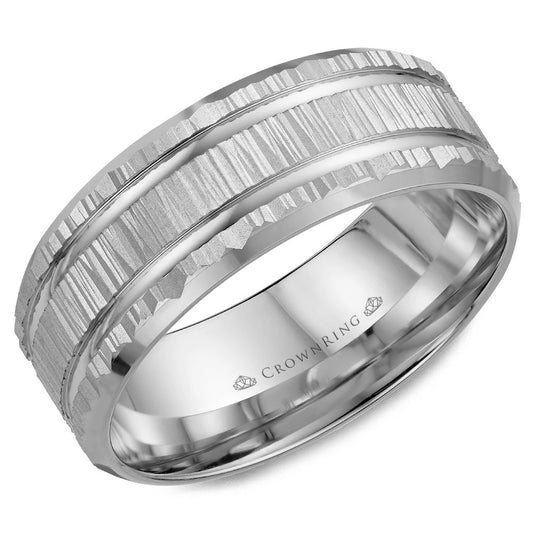 Carved Modern Wedding Band WB-7921