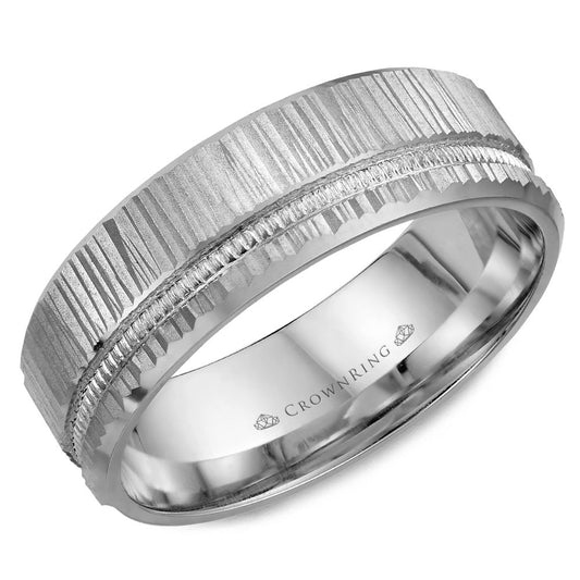 Carved Milgrain Wedding Band WB-7924