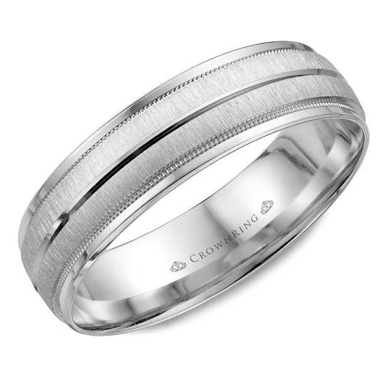 Carved Milgrain Wedding Band WB-7933