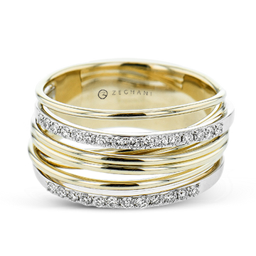 Ladies Two-Tone Fashion Ring ZR2356
