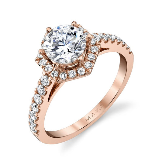 Ladies Round Engagement Ring 27184