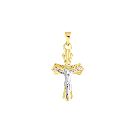 Two-Tone Small D/C Crucifix