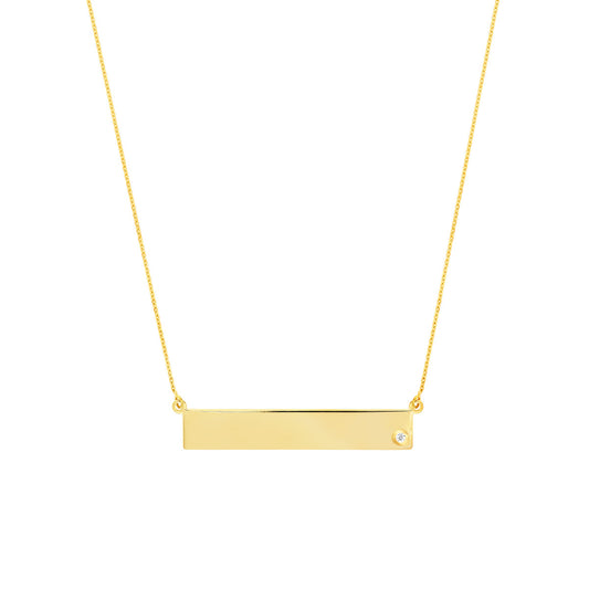 Adjustable Bar Necklace with 2pt Diamond