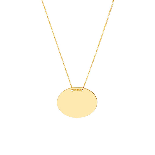 Engravable Disc Plate Adj. Necklace