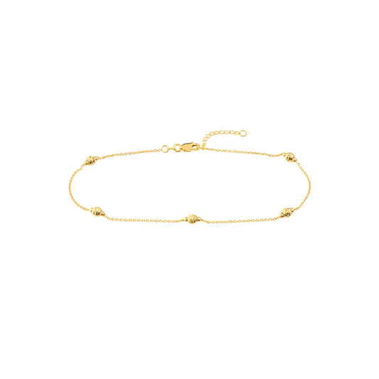 D/C and Mini Polished Bead Adjustable Anklet