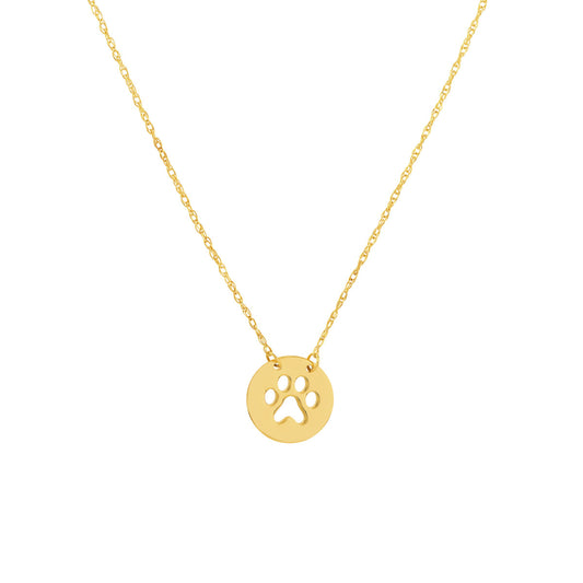 So You Cutout Paw Mini Disc Adj Necklace