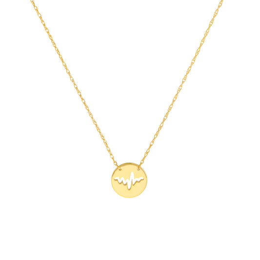 So You Cutout Heartbeat Mini Disc Adjustable Necklace