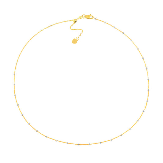 Two-Tone Saturn Chain Adjustable Choker