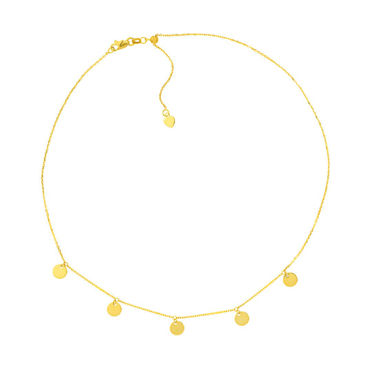 Mini Disc Dangles Adjustable Choker
