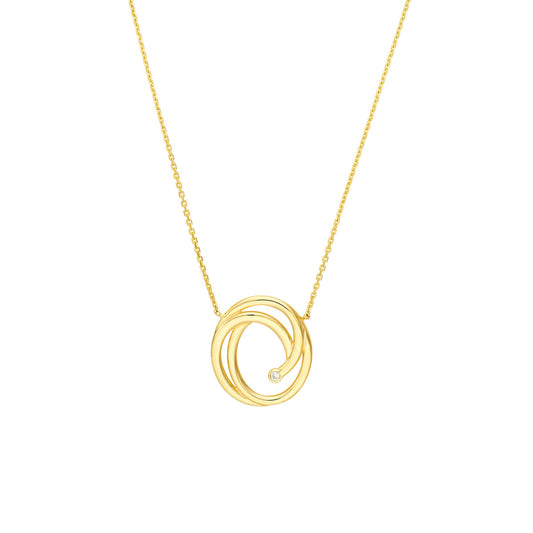 Open Swirl with Diamond Adjustable Necklace