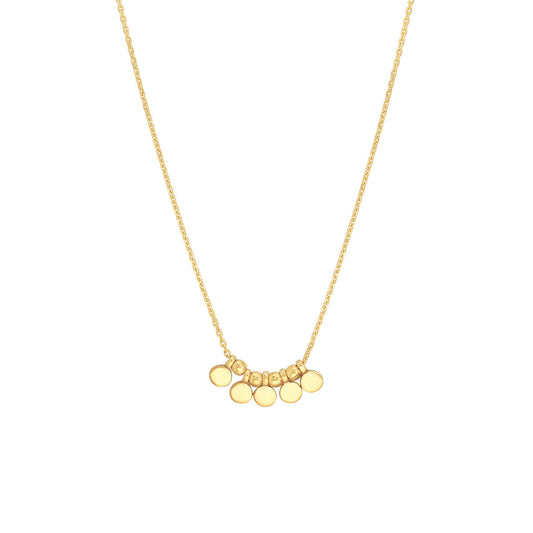 Mini Disc Drop and Bead Station Necklace