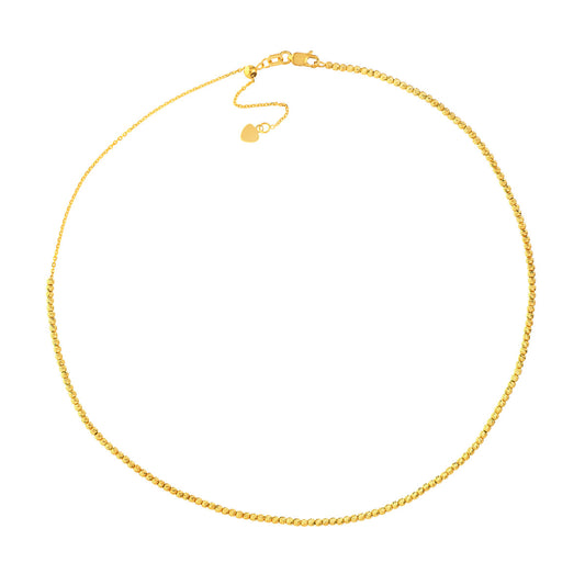 Diamond-Cut Bead Adjustable Choker
