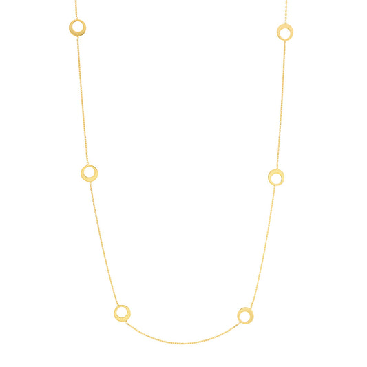 Open Circle Stations Adjustable Necklace