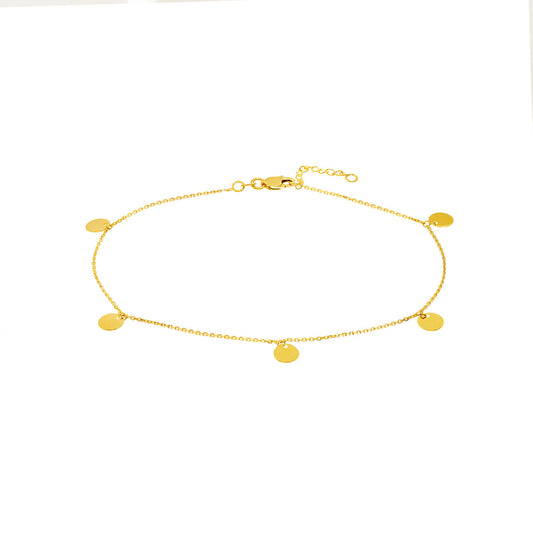 Disc Dangle Adjustable Anklet