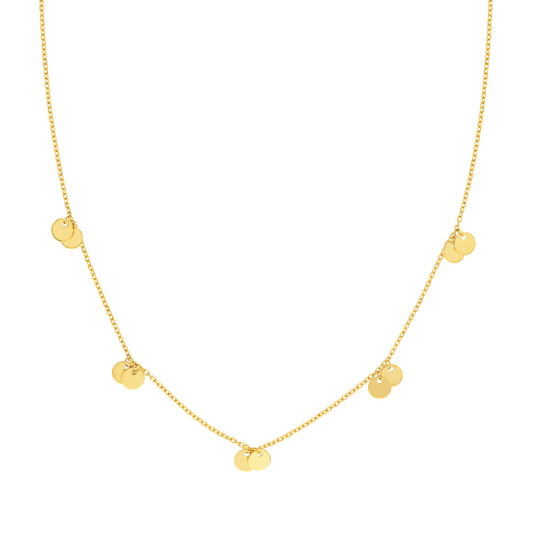 Double Disc Dangle Adjustable Necklace