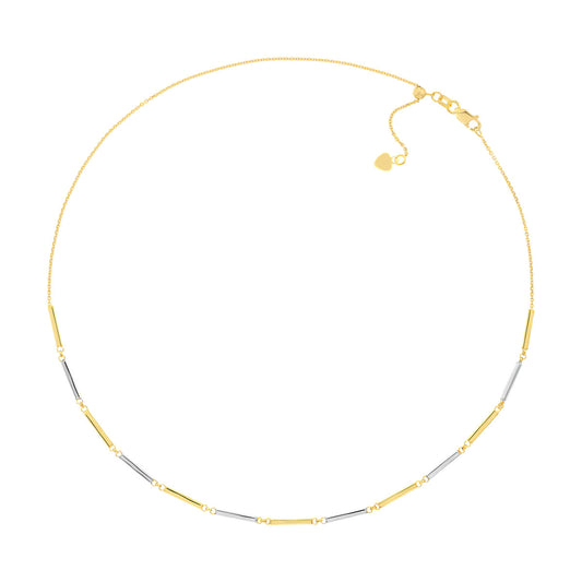 Two-Tone Alternating Bars Adjustable Choker
