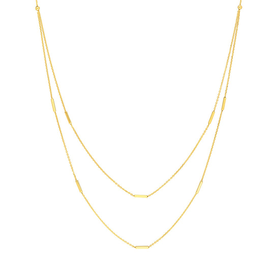 Double Stranded Bar Stations Choker Necklace