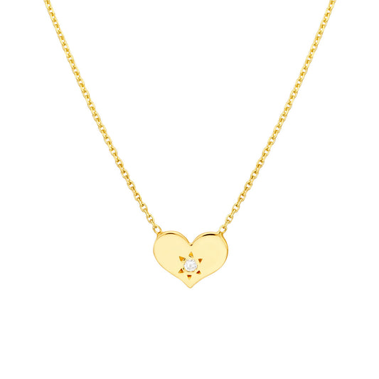 Heart with Diamond Adjustable Necklace
