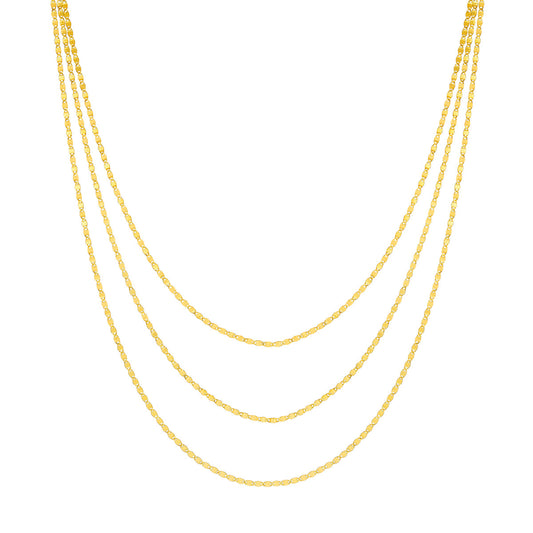 Triple Strand Valentino Chain Adj. Necklace