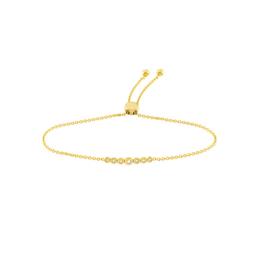Graduated 1/10ct Diamond Bezel Bolo Bracelet