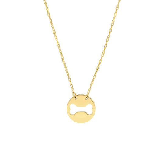 So You Cutout Dog Bone Mini Disk Necklace