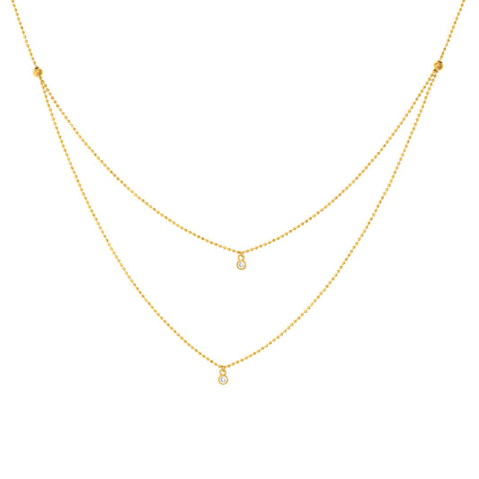 Diamond Drops Necklace on D/C Bead Chain