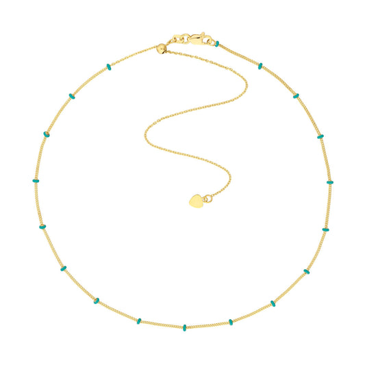 Turq Enamel Stations Saturn Chain Choker