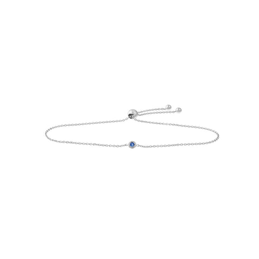 Mini Sapphire Bezel Bolo Bracelet