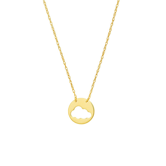 So You Cutout Cloud Mini Disk Adj Necklace