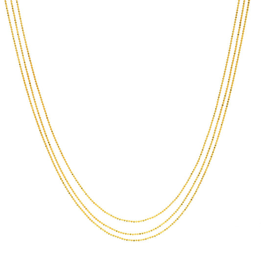 Triple Strand Bead Chain Adjustable Necklace