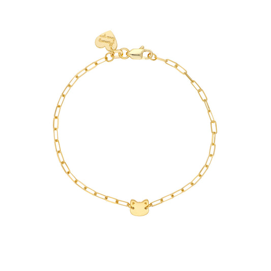 Kid's Paper Clip Chain Bracelet with Cat
