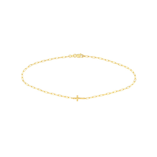 Paper Clip Anklet with Cross