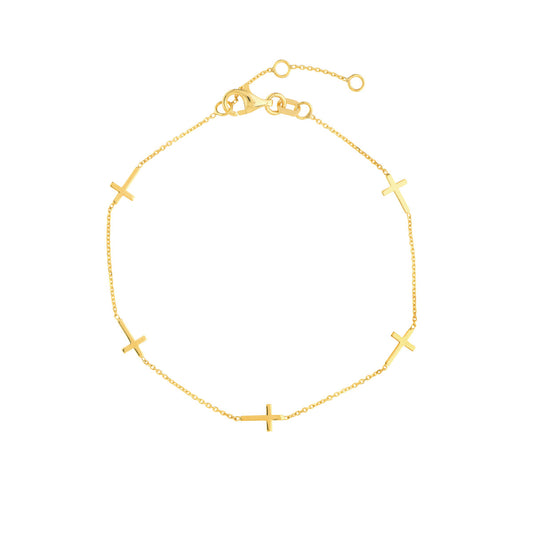 Adjustable Mini Cross Stations Bracelet