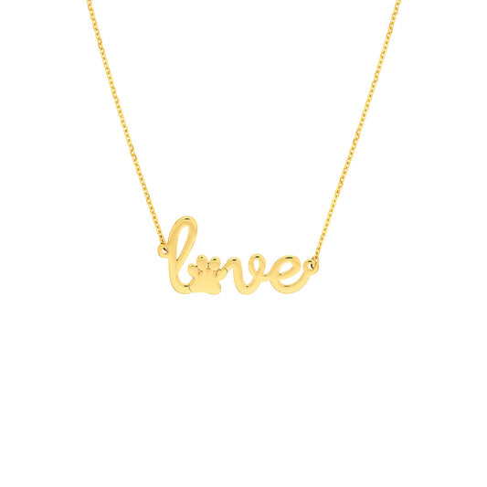 Love Paw Print Adjustable Necklace