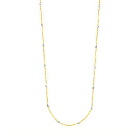 Long & Lovely Two-Tone D/C Bead Station Necklace