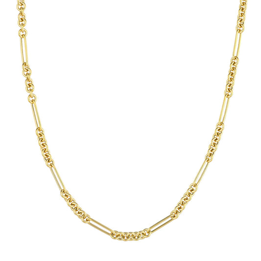7+1 Round Paper Clip Chain with Pear Lock