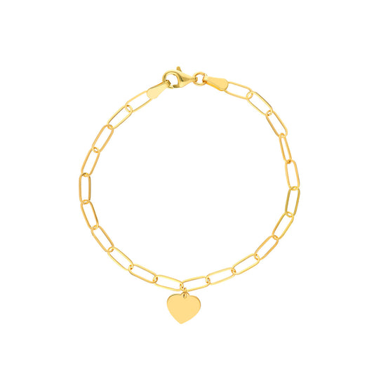 Heart Charm Paper Clip Bracelet