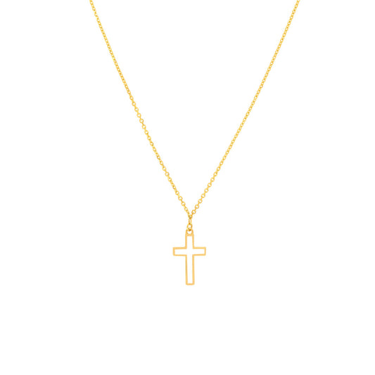 White Cross Enamel Pendant Necklace