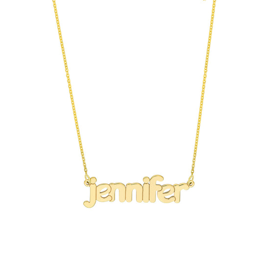 5mm Bubble Font Nameplate Necklace