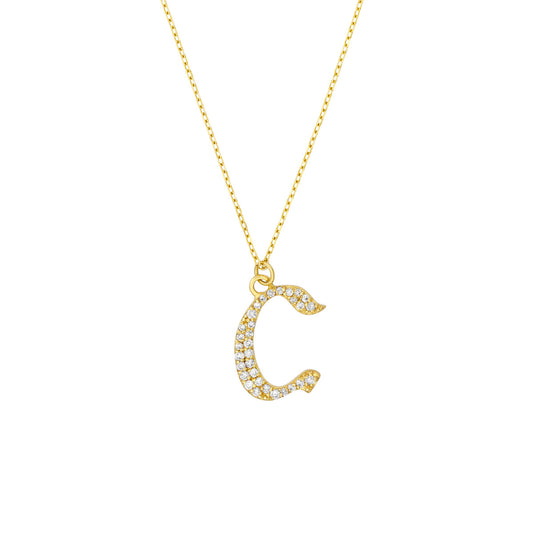 Diamond Gothic 'C' Necklace