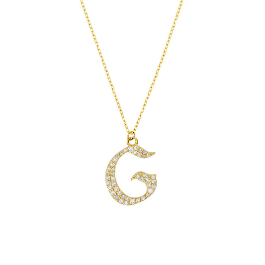 Diamond Gothic 'G' Necklace